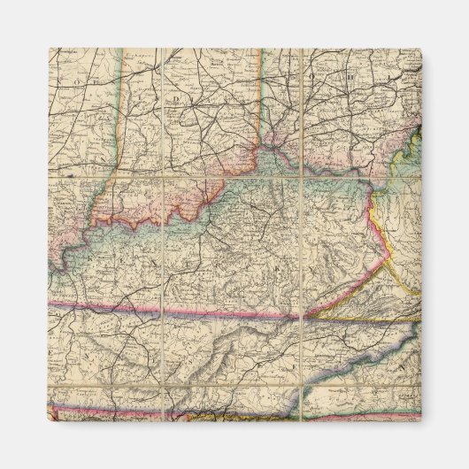 アメリカ南部州の地図 マグネット (正面)