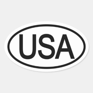 アメリカ原産国オーバルデカール 楕円形シール