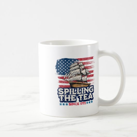 アメリカ史おもしろい史先生ボストン茶Sを飲む コーヒーマグカップ (右)
