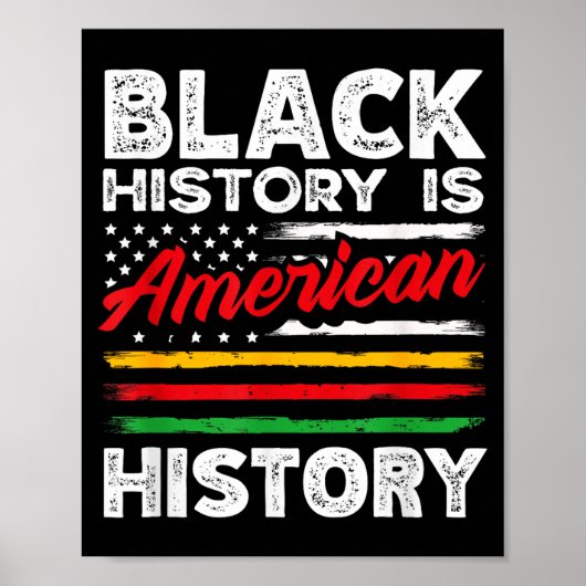 アメリカ史は黒人の歴史 アメリカ国旗 USA アフリカ系アメリカ人 ポスター (正面)