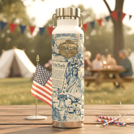 アメリカ史 コラージュ USA 250 ID1308 ウォーターボトル