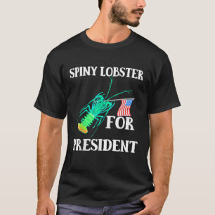 アメリカ合衆国おもしろい国旗のとげのあるロブスター Tシャツ