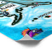 アメリカ合衆国おもしろい地図ポスター ポスター (角)