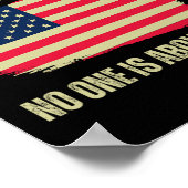 アメリカ合衆国で王は存在しないアメリカ国旗トランプ202 ポスター (角)