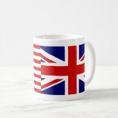 アメリカ合衆国とイギリスの旗のカスタマイズ可能デザイン コーヒーマグカップ (正面右)