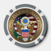 アメリカ合衆国のアザラシ – 神の祝福アメリカ ポーカーチップ (裏面)