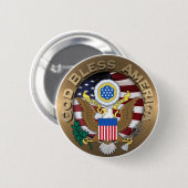アメリカ合衆国のアザラシ – 神の祝福アメリカ 缶バッジ (正面&裏面)