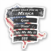 アメリカ合衆国のアメリカ愛国心おもしろい論 シール (正面)