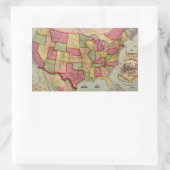 アメリカ合衆国のアメリカ連合鉄道地図1872年 長方形シール (バッグ)