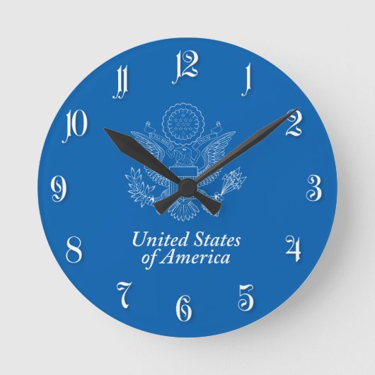 アメリカ合衆国のシール ラウンド壁時計 (正面)