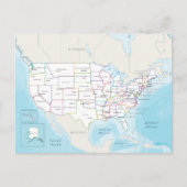 アメリカ合衆国のデジタル政治地図 ポストカード (正面)