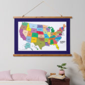 アメリカ合衆国のトップトップトップウォールタペストリーの地図 吊り下げ型タペストリー (寝室)