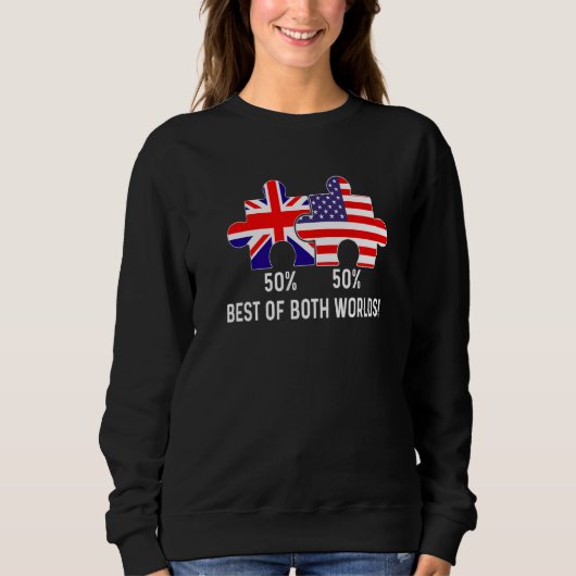 アメリカ合衆国のハーフ・イギリス国旗のマップ(複合) U スウェットシャツ (正面)
