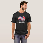 アメリカ合衆国のハーフ・イギリス国旗のマップ(複合) U Tシャツ (正面フル)