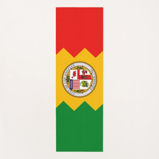 アメリカ合衆国のロサンゼルス国旗を掲げた愛国的なヨガマット ヨガマット (正面)