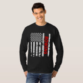 アメリカ合衆国のローイング国旗 Tシャツ (正面フル)