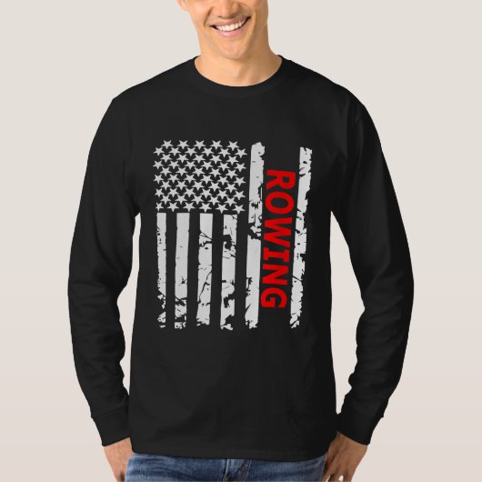 アメリカ合衆国のローイング国旗 Tシャツ (正面)