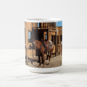 アメリカ合衆国のワイルドウェストのカウボーイと馬 コーヒーマグカップ