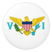 アメリカ合衆国のヴァージン諸島の旗とセラミックノブの引っ張り セラミックノブ (正面)