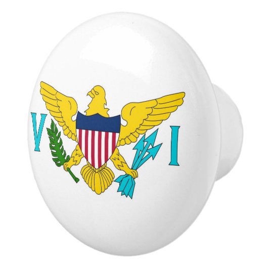 アメリカ合衆国のヴァージン諸島の旗とセラミックノブの引っ張り セラミックノブ (右)