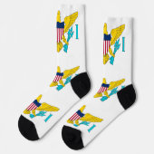 アメリカ合衆国のヴァージン諸島国旗を持つ男性のクルーソックス ソックス (左)