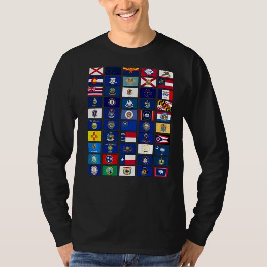 アメリカ合衆国の全州の50旗イベントOu Tシャツ (正面)