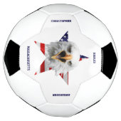 アメリカ合衆国の国旗であるハゲの頭 サッカーボール (回転)