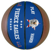 アメリカ合衆国の国旗であるハゲの頭 バスケットボール (縦)