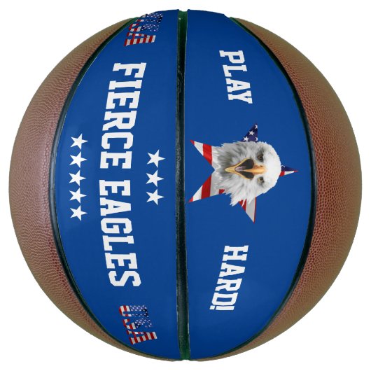 アメリカ合衆国の国旗であるハゲの頭 バスケットボール (縦)