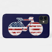 アメリカ合衆国の国旗の愛国的なサイクリング Case-Mate iPhoneケース (裏面(横))