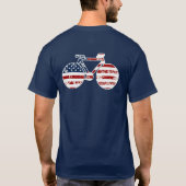 アメリカ合衆国の国旗の愛国的な自転車 Tシャツ (裏面)