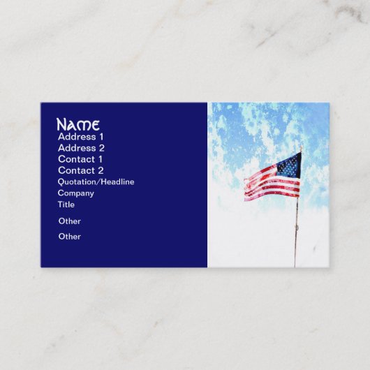 アメリカ合衆国の国旗の芸術 名刺 (正面)