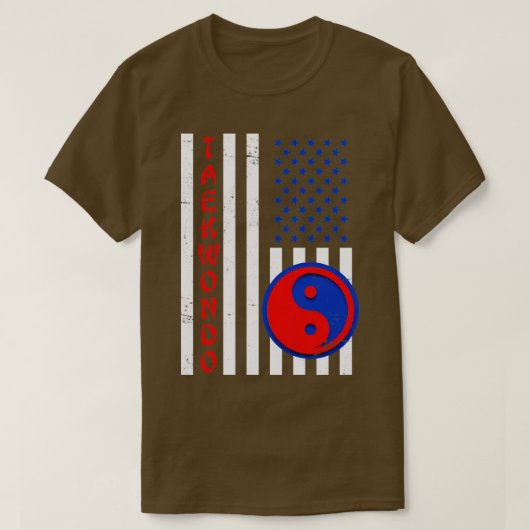 アメリカ合衆国の国旗テコンドー Tシャツ (デザイン正面)