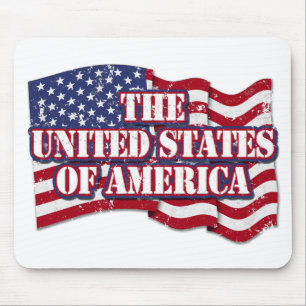 アメリカ合衆国の国旗動揺して マウスパッド