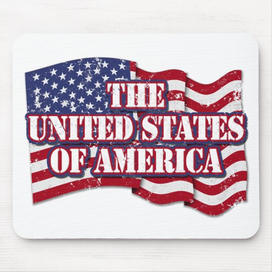 アメリカ合衆国の国旗動揺して マウスパッド (正面)