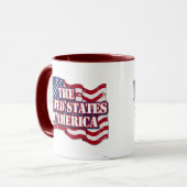 アメリカ合衆国の国旗動揺して マグカップ (正面左)
