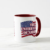 アメリカ合衆国の国旗動揺して マグカップ (正面右)