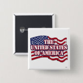 アメリカ合衆国の国旗動揺して 缶バッジ (正面&裏面)