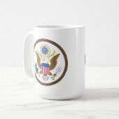 アメリカ合衆国の国璽 表裏 コーヒーマグカップ (正面左)
