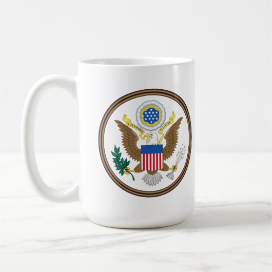 アメリカ合衆国の国璽 表裏 コーヒーマグカップ (左)