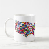アメリカ合衆国の地図 コーヒーマグカップ (左)