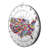 アメリカ合衆国の地図 ダーツボード (正面右)