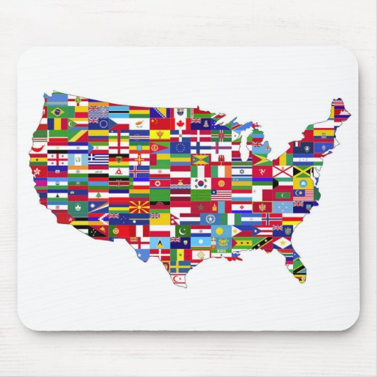 アメリカ合衆国の地図 マウスパッド (正面)