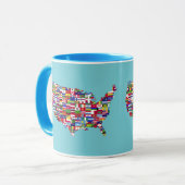 アメリカ合衆国の地図 マグカップ (正面左)