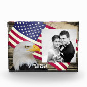 アメリカ合衆国の家族の写真ブロック，アメリカ国旗/ USA フォトブロック (正面)