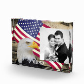 アメリカ合衆国の家族の写真ブロック，アメリカ国旗/ USA フォトブロック (右)