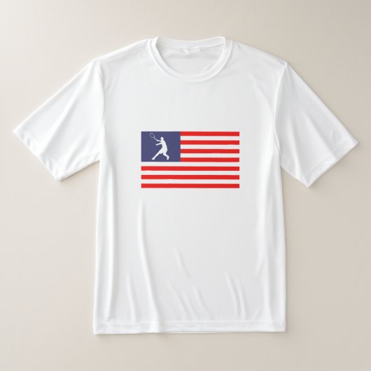 アメリカ合衆国の愛国的なアメリカ国旗のテニスTシャツ Tシャツ (レイダウン)