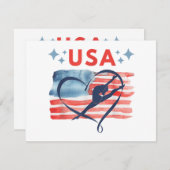 アメリカ合衆国の愛国的なアメリカ国旗の体操デザイン シーズンカード (正面/裏面)