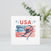 アメリカ合衆国の愛国的なアメリカ国旗の体操デザイン 招待状 (スタンド正面)