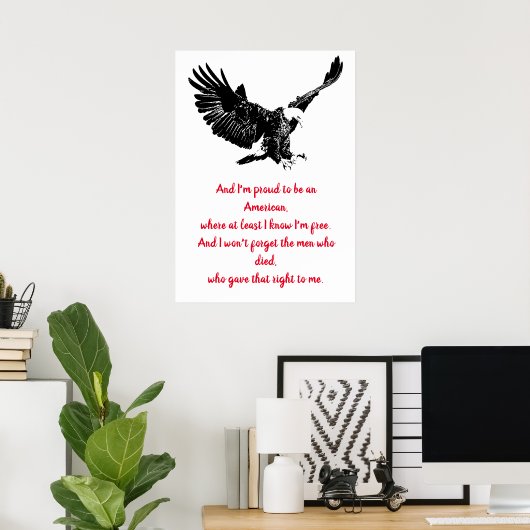 アメリカ合衆国の愛国的やる気を起こさせるなハゲ誇りを持ったワシ ポスター (ホームオフィス)